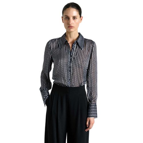 Cue Burnout Textured Stripe Shirt